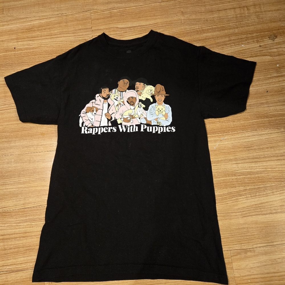 Dog Limited Rappers with Puppies T-Shirt Medium Black Biggie Kanye Drake